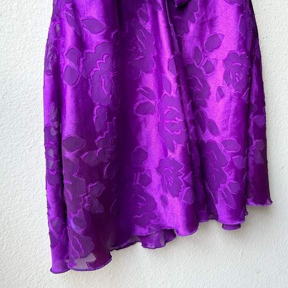 Victoria's Secret Gold Label Purple Floral Print Slip Lingerie Dress Sz S - Picture 11 of 13